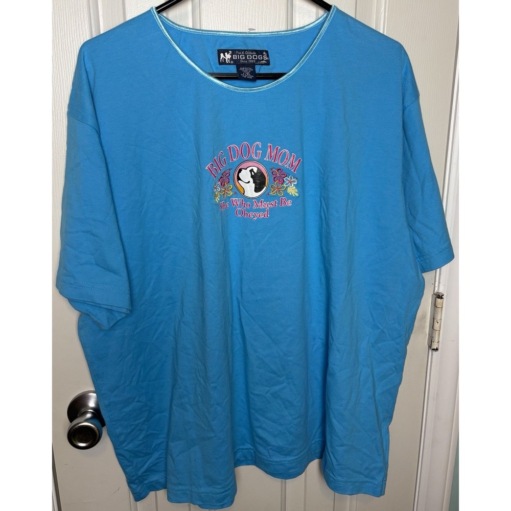 Vintage Big Dogs T Shirt Mom Shirt Funny Tee Embroidered  L/XL Y2K